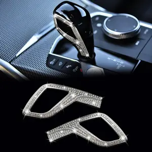 TOMALL Bling Car Gear Shift Knob Cover Compatible with BMW X3 X4 X5 3 Series Bling Auto Shift Gear Knob Cover Crystal Interior Trim for Car Sparkly Shifter Gear Lever Modification Accessories for Car