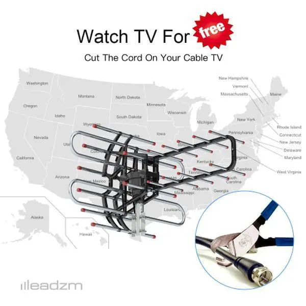 Leadzm TA-851B 350°Rotation UV Dual Frequency 45-860MHz 22-28dB Open Antenna Silver Leadzm TA-851B 350°Rotation UV Dual Frequency 45-860MHz 22-28dB Open Antenna Silver