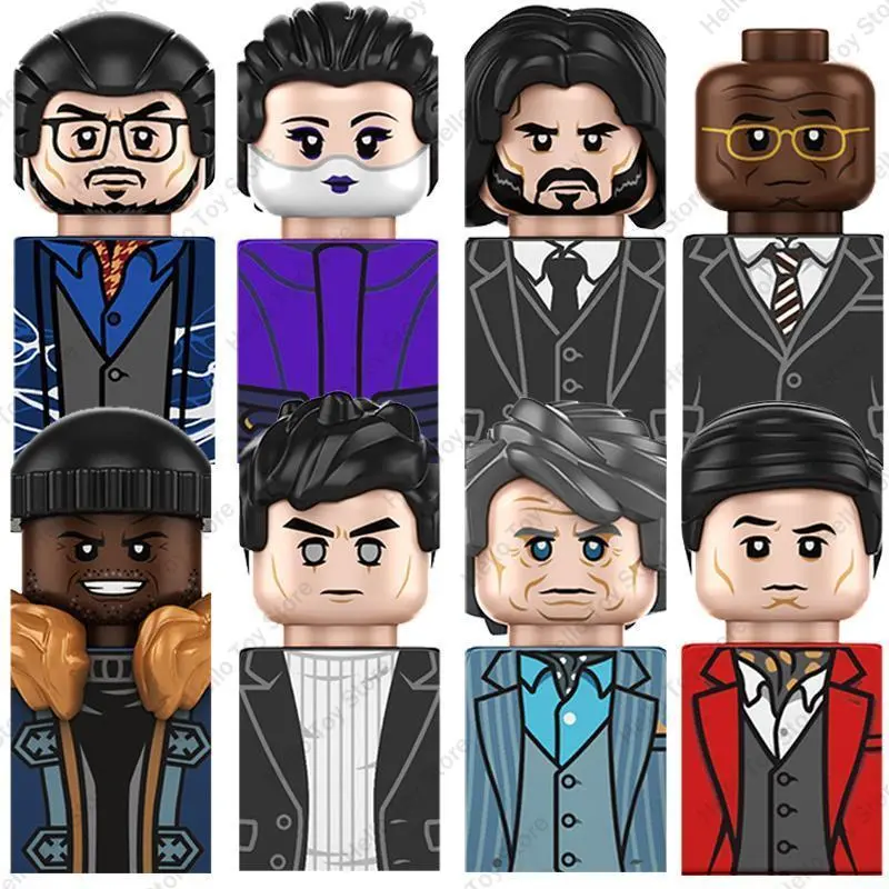 John Wick Mini Action Figures Building Blocks - 2024 Classic Thriller Movie Themed Winston Judges Dolls, 2026 Hot Toy, Paper Manual Assembly, Unisex Kid Birthday Gift, Without Box