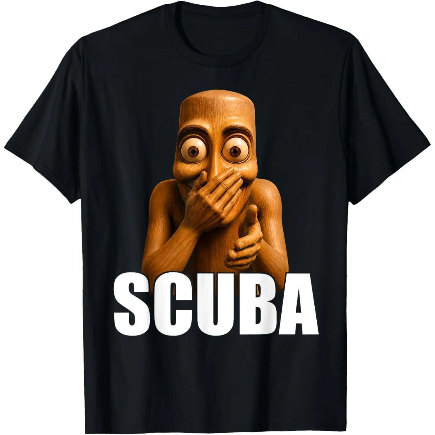 Unisex Relaxed Fit Funny Tung Tung Sahur Scuba Dance Brainrot Meme T-Shirt, Shortsleeve, Streetwear, Tshirt, Cotton