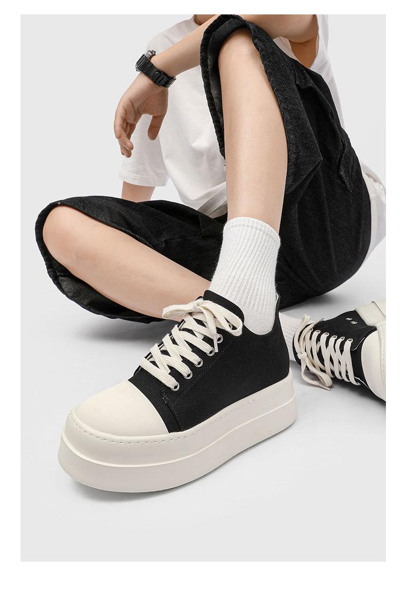 Men's shoes 2026 new model, height-increasing sneakers, casual versatile trendy shoes, large-toe canvas shoes
