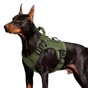 Outdoor Tactical Dog Harness, Heavy Duty Service Vest with Leash, Factory Direct Sale, Anti-Pull Reinforced & Wear Resistant Design, Ideal for Large Medium Dogs & Working Dogs Outdoor Activities