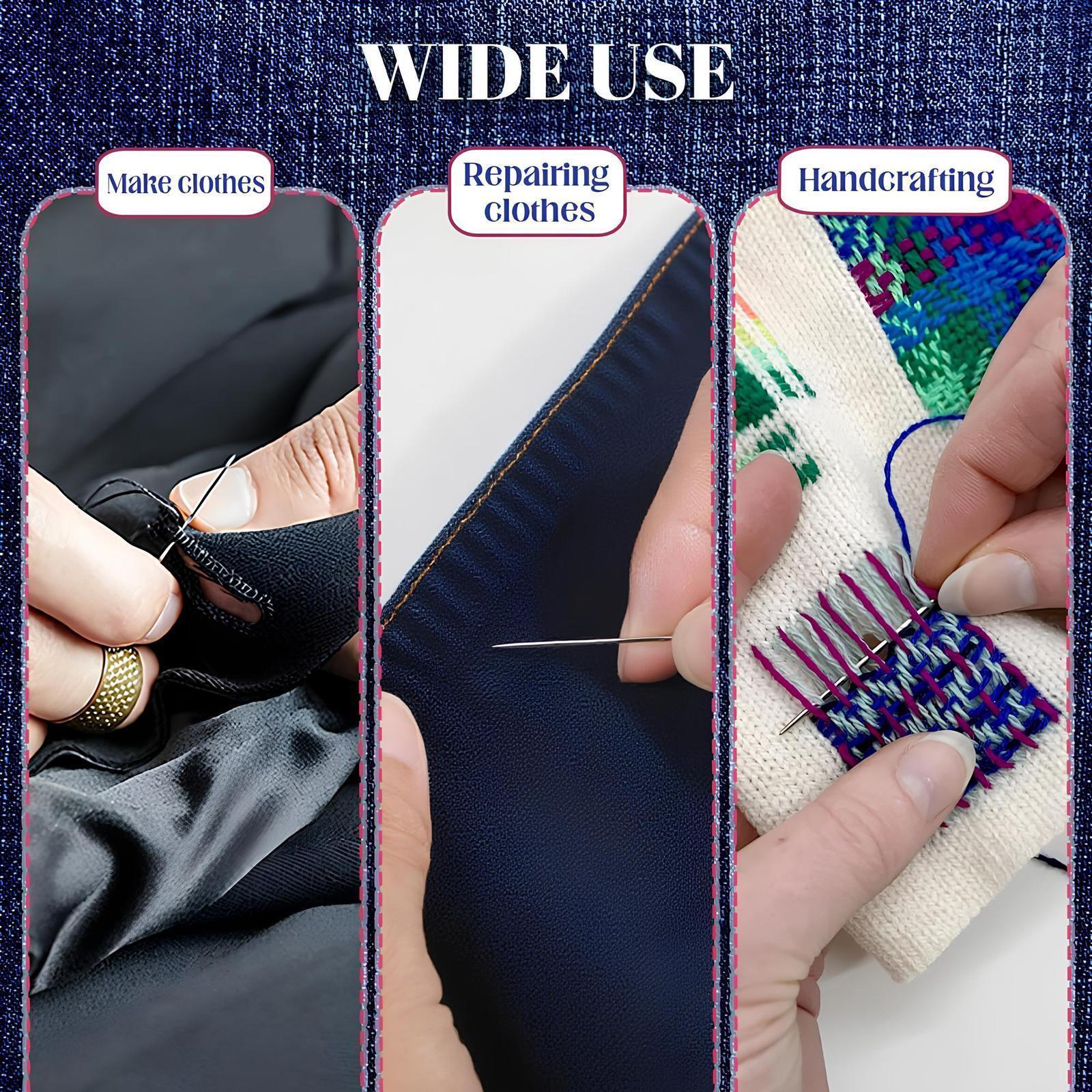 36 PCS Steel Needles Set - Long & Thin Handmade Quilting & Sewing Needles Big Eye Kit for DlY Embroidery Mending Sewing Projects