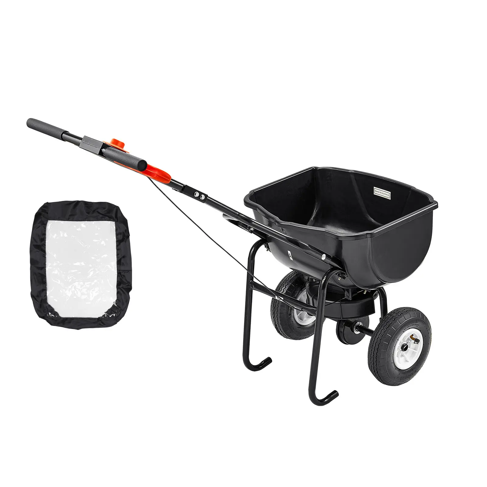 Walk Behind Spreader, Push Spreader with Hopper Grate, 60 lbs (27.2 kg) Load Capacity, All-Year-Round Versatility