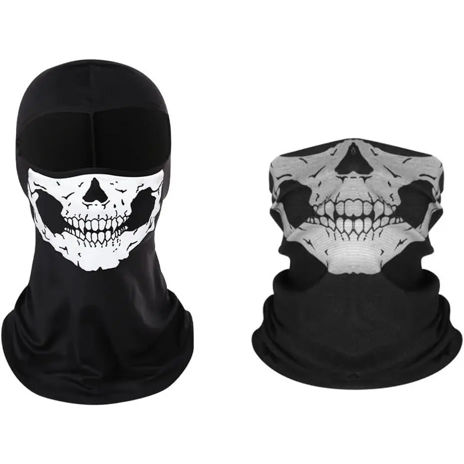 2 count Skull Balaclava  Mask,  Balaclavas for Men,  Gaiter for Men Breathable Full  Ghosts