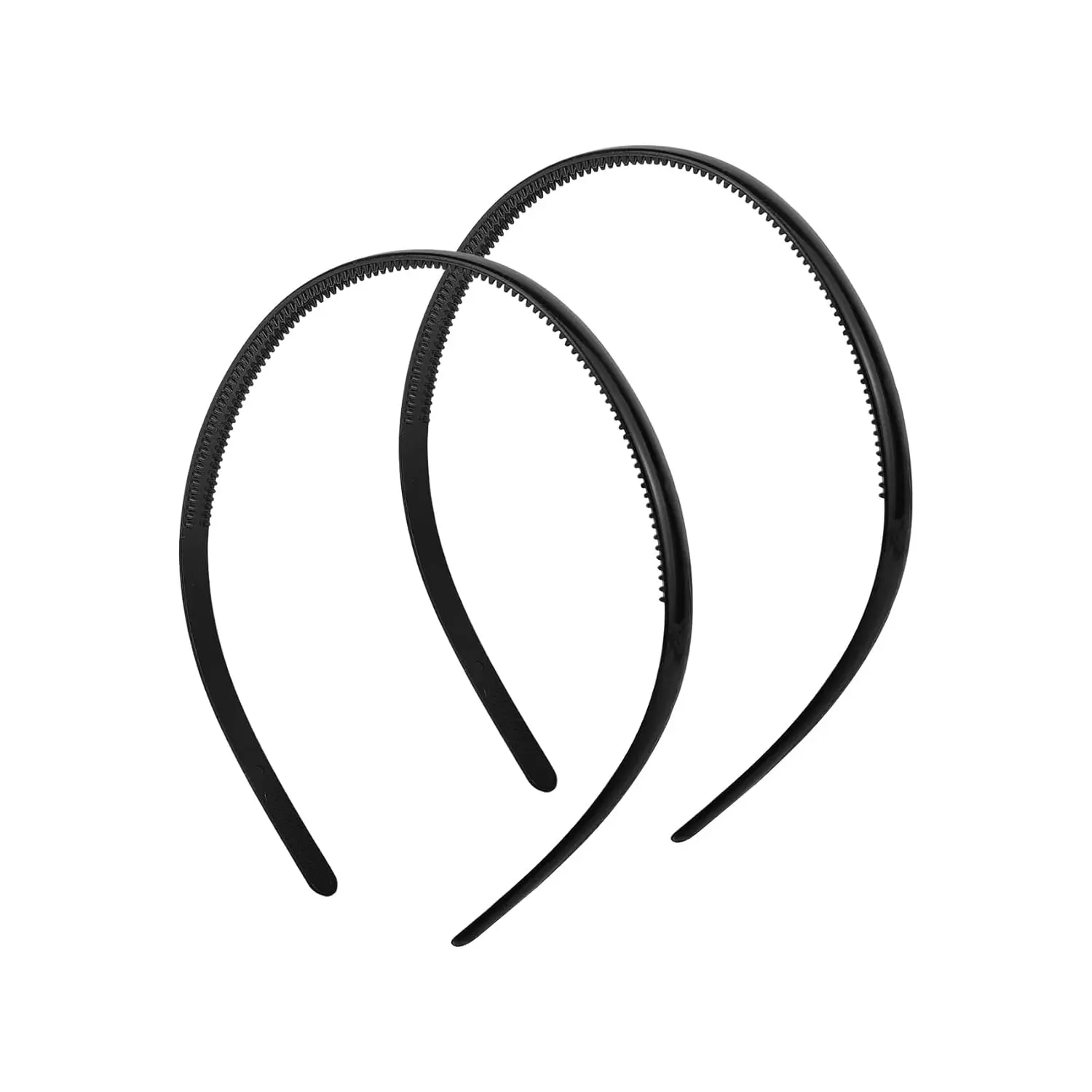 2 Pack Headbands, Hair Bands with , Comb Headbands, Thin Skinny Headbands For Women, Girls (Black, 2 Pack)