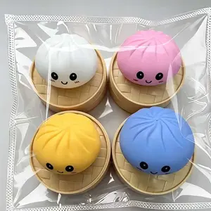 Multi-Item Party Gift Set with Steamer Basket and Baozi, Soft Dumplings, Deformable Bread Squeeze Ball, Perfect for Halloween, Thanksgiving, Christmas