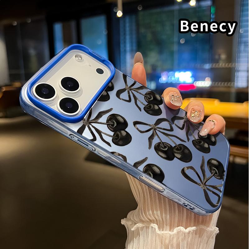 Phone Case for iPhone17 Pro Max 17 Air Cherry Bow Pattern Pattern Full Body Protection Anti-Scratch PC Smartphone Cover Cellphone Protective