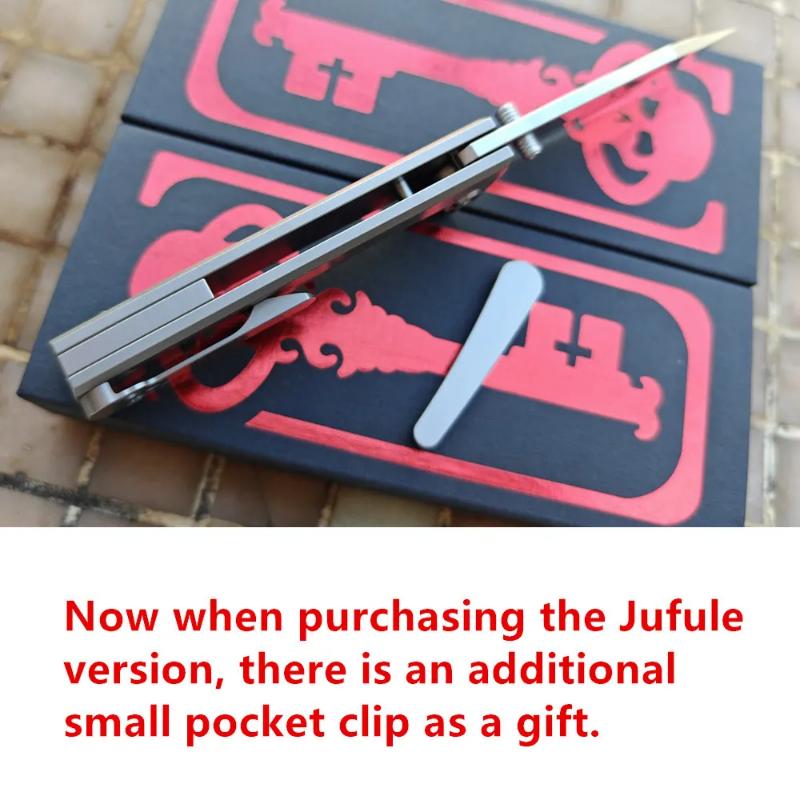 JUFULE Chaves Scapegoat Street Ceramic Bearings Titanium Mark M390  EDC Tool Camping Hunt Outdoor Tactical Folding Knife