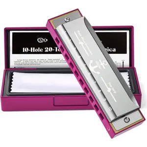 Major Blues Diatonic Harmonica, 10 Holes C Key Beginner for   Adults Students, with Hard Case and Cloth,