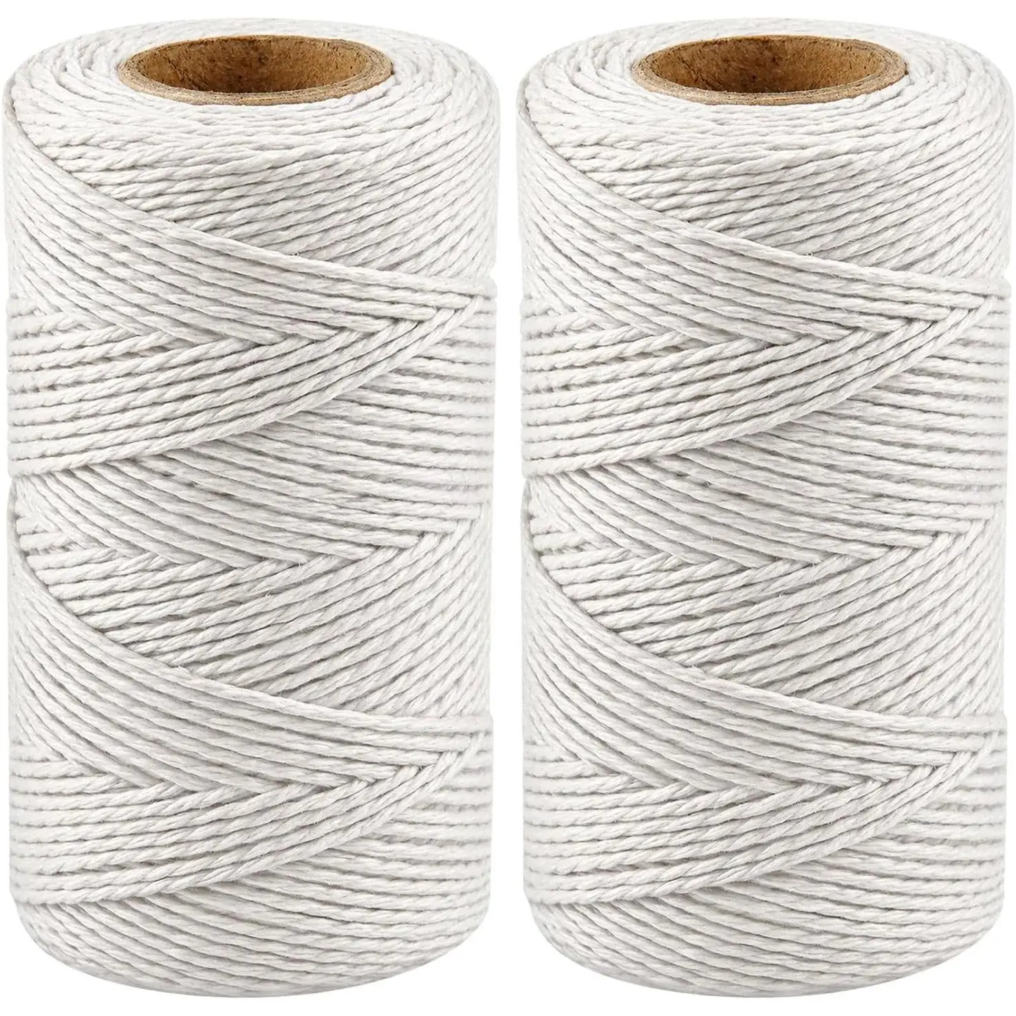2PCS 328Ft 2MM Natural Cotton Twine String for Kitchen & Crafts | 656 FT, White Safe Butchers & Bakers Cooking Twine, For Meat Turkey Sausage, Ideal for Crafts Gift Wrapping Gardening Decor