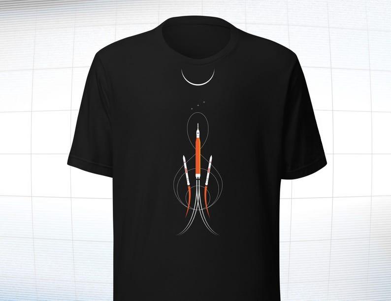 Artemis II SLS Launch T-Shirt – First Crewed Lunar Flyby Mission Tee, Space Exploration Graphic, Unisex, Comfortable, All-Season Wear