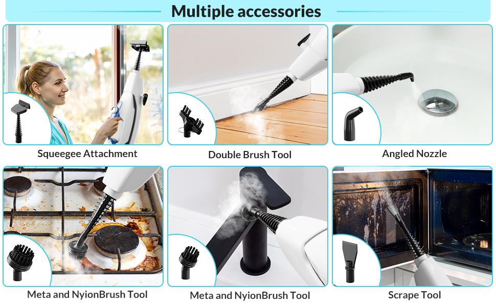 [ Flash Sale ] GLEEHILL 10-in-1 Steam Mop with Detachable Handheld Steamer for Walls, Grout, Floors, Tile & Carpet, 1550W Fast Heat, 90°/120° Swivel, 8m Cord, Chemical-Free Cleaners Multifunction,electric steam mop,steam mop floors