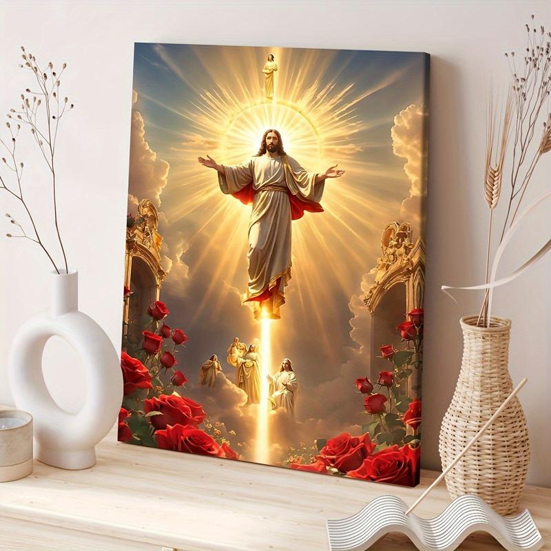 1pc Jesus Christ Canvas Wall Art,Religious Ink Print with Pine,Solid And Powerful Design, Indoor/Outdoor Portrait Orientation,Waterproof Canvas Artwork for Home,Office,Living Room,Bedroom,Adds Faith-Inspired Elegance to Any Space,Inspirational Wall Decor