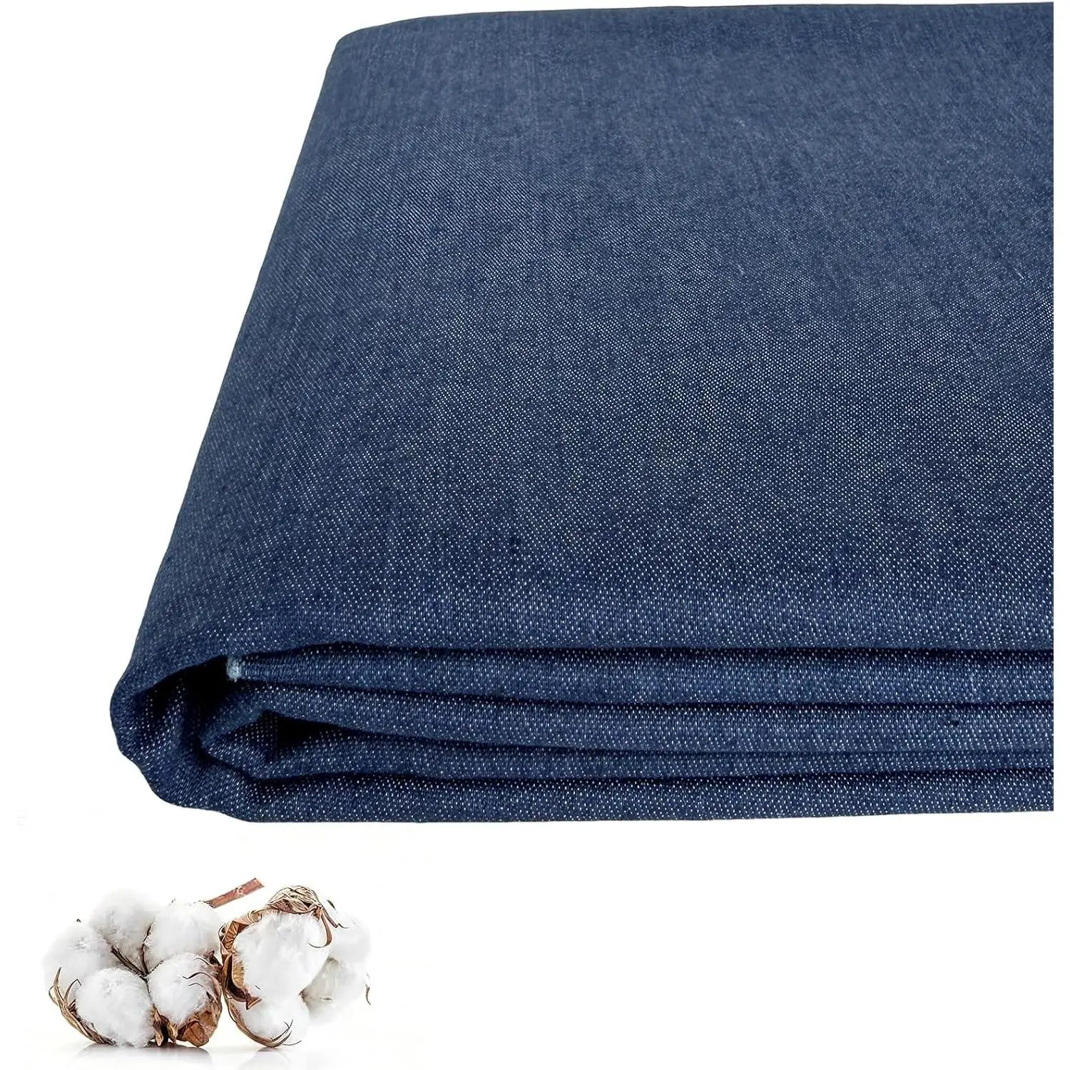 100% Cotton Denim Fabric by The Yard, 6.5oz & 10 oz Comfort Stretch Denim for Apparel, Jeans, Jackets, DIY Sewing (6.5oz-Deep Blue, 1 Yard)