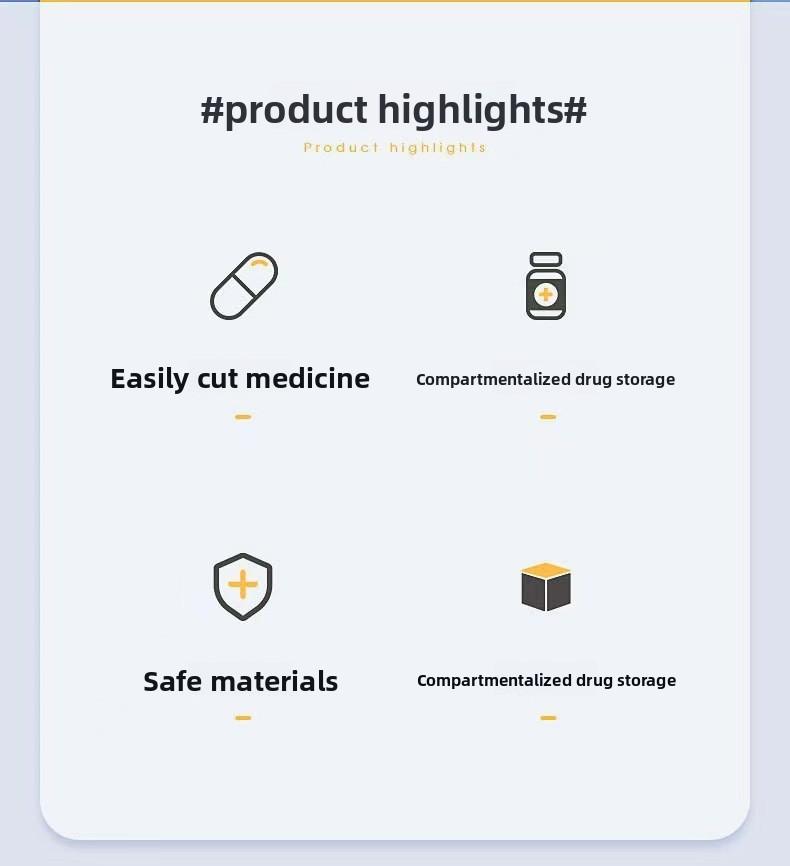 New Pill Cutter Universal Pill Box Cutting Tablet Tool Pill Splitter One-to-Two Portable Moisture-Proof