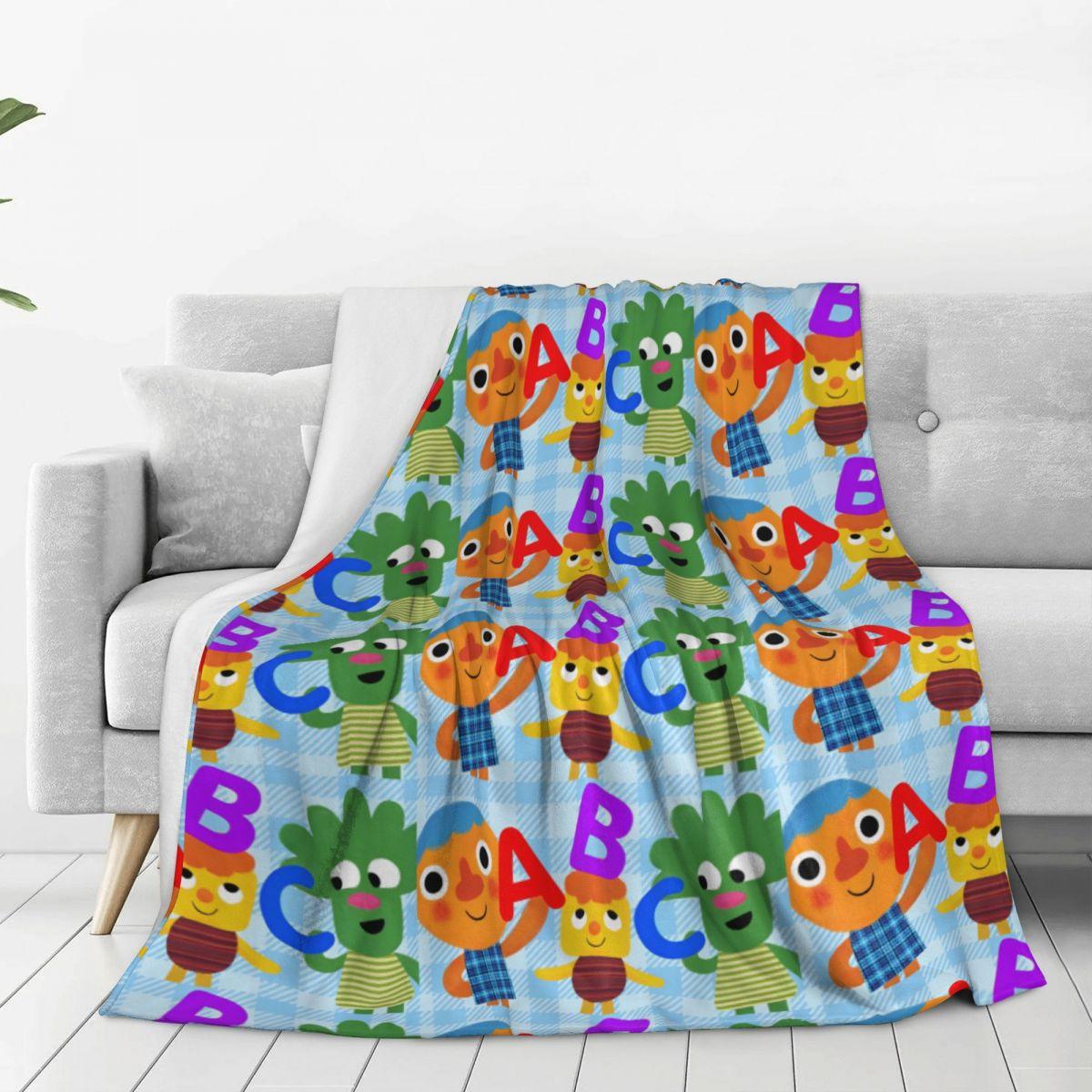 Noodle & Pals Blanket Soft Micro Super Nursery Rhymes Songs Plush Throw Blanket For Living Room Picnic Flannel Bedspread Bed