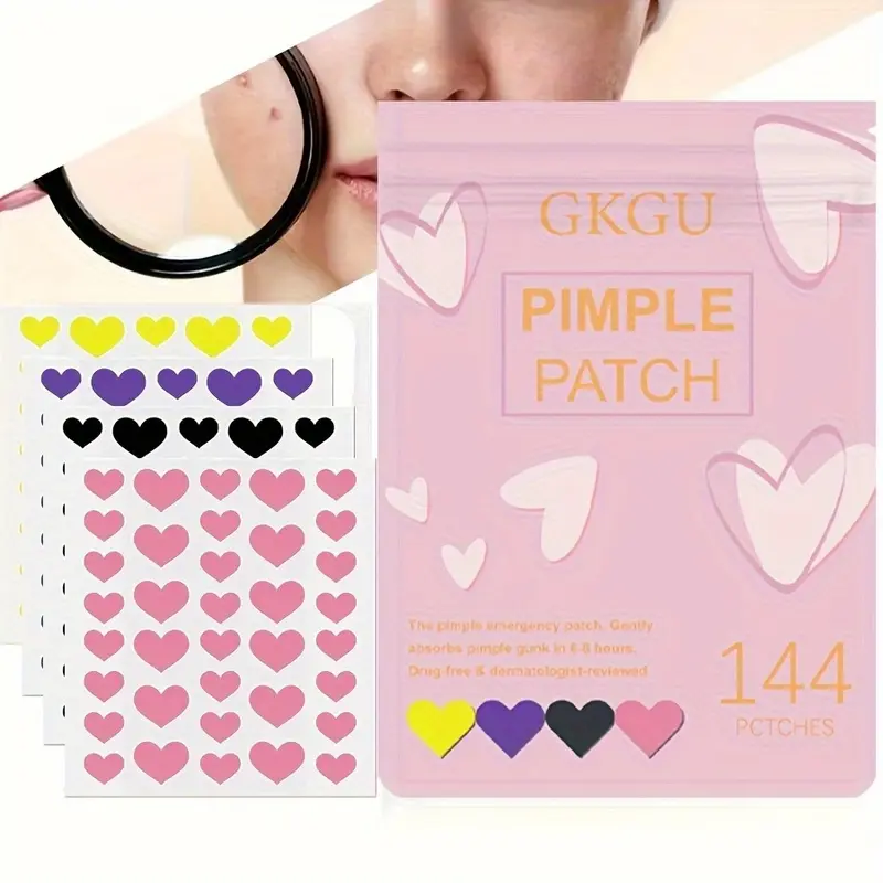 144pcs Love Acne Patch Decoration for Daily Use, Covering Acne, Spots and Defects, Suitable as Makeup Primer, Lightweight and Breathable
