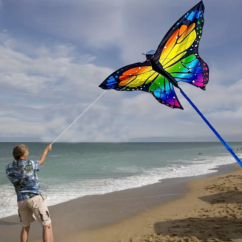 Adult Kite, Colorful Butterfly Kite, Large Kite, Multicolored Kite with Flying Tools, Outdoor Game Supplies