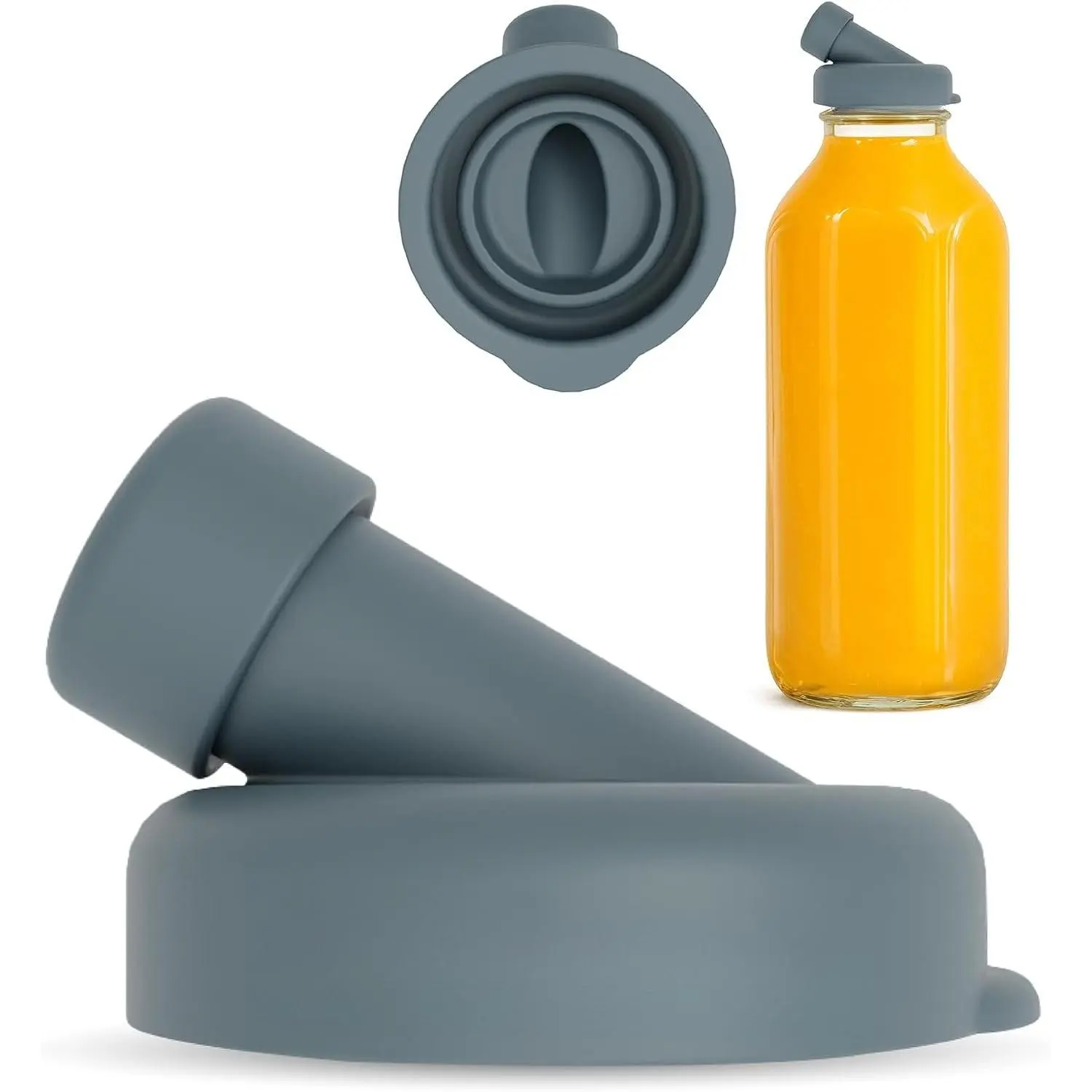 ®  Pour Spouts 48mm | Compatible with Stanpac &  Glass Milk Bottles | , Leakproof,   Spout for Easy Pouring | Pack of 2 (Grey)