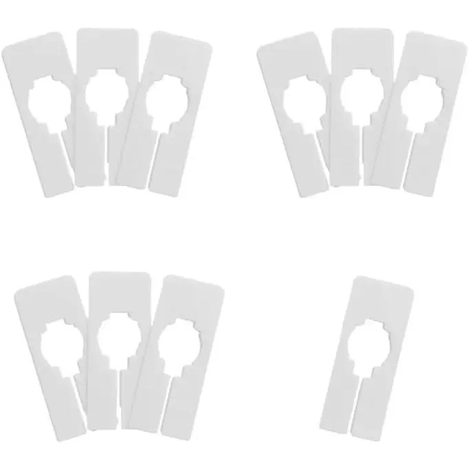 10 count White Clothing Rack Size Dividers Closet Dividers Rectangular Clothing Hangers Dividers with Clothing and Closet Storage,dividers for  Clothes Mounted Closet Systems