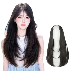 Inward Curling Micro Curly Hair Extensions Seamless Volume Patch 55cm