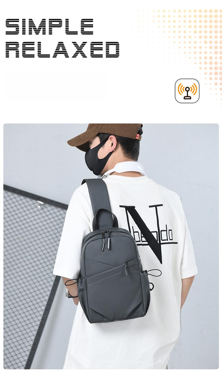 2026 trendy black leather shoulder bag, urban men's bag, suitable for short trips