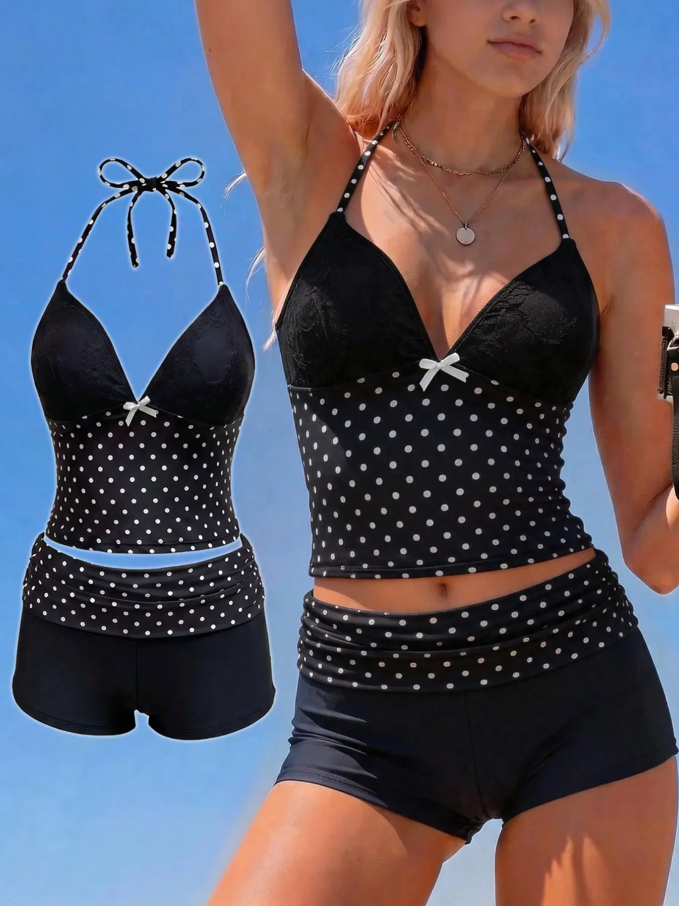 Women's Fashion Two-Piece Swimsuit, Stylish Split Design Swimwear, Perfect for Beach & Pool, Comfortable & Trendy Bathing Suit, Tankini