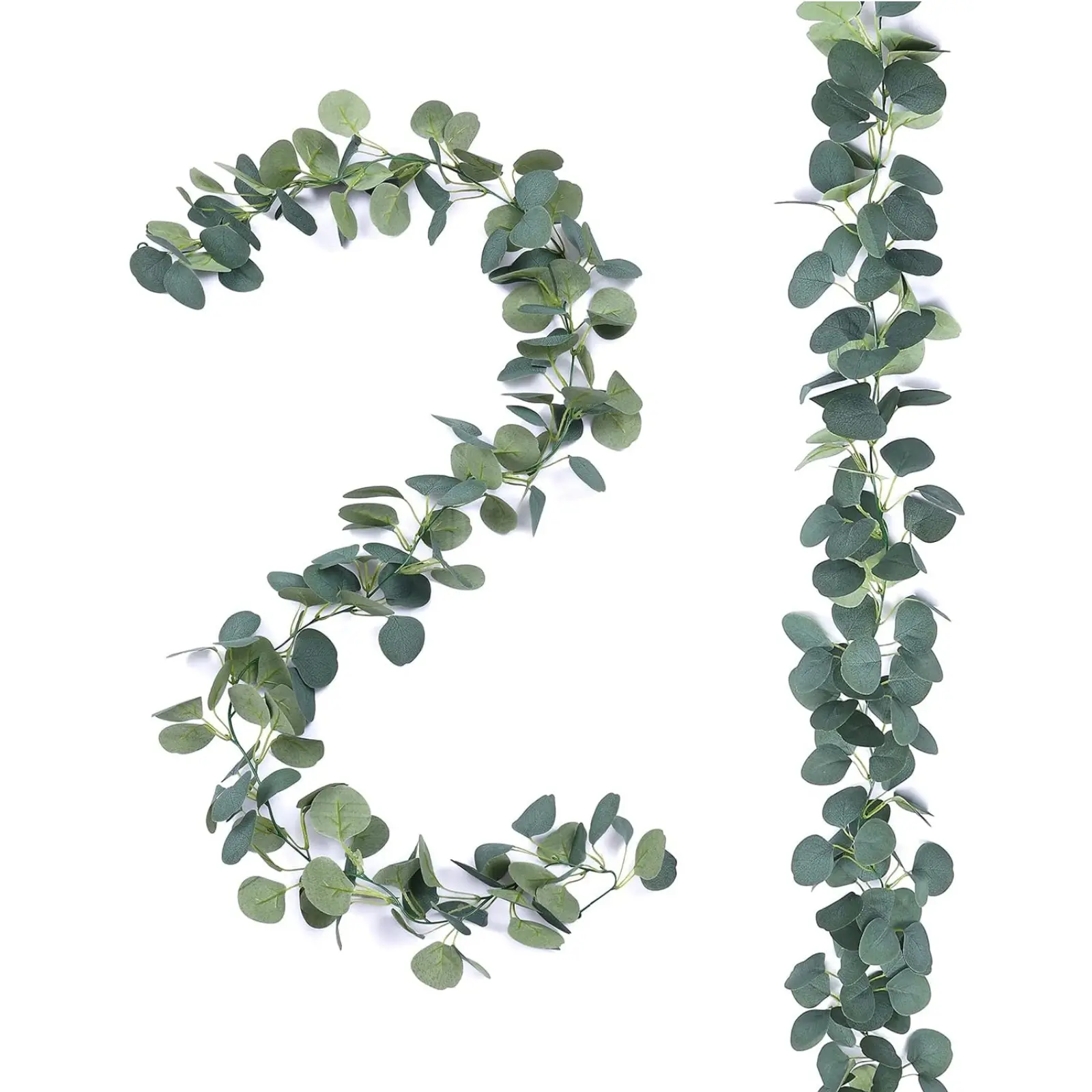 2M/6.5FT Artificial Eucalyptus Garland with Willow Leaves Fake Vines for Wedding Arch Aesthetic Home Decor