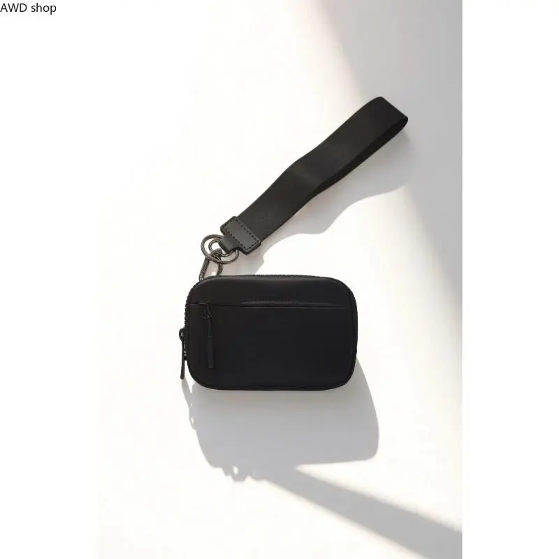 Mini Zipper Wristlet Pouch, Small Keychain Wallet Card Holder, Water Resistant Hard Case Coin Purse for Keys, Earbuds, ID Cards, Daily Travel & On-the-Go Storage