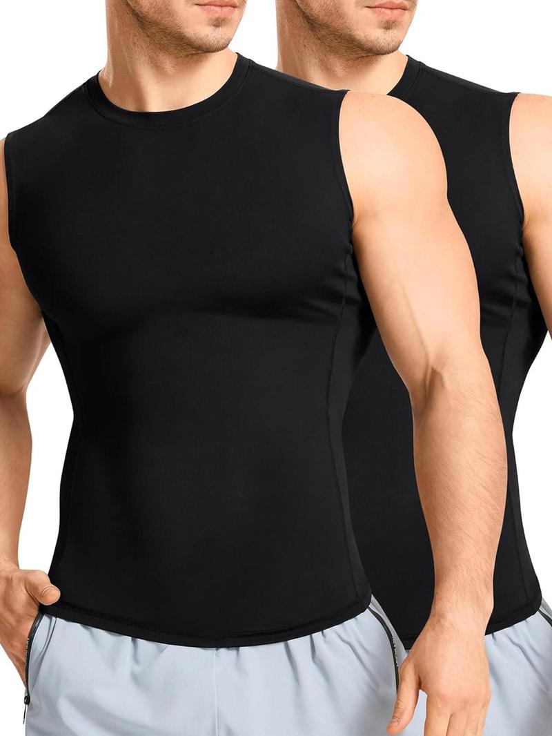 Men's Solid Color Compression Top, High Stretch Breathable Sleeveless Shapewear Top, Tummy Control Shaper for Men, Compression Shapewear Tops