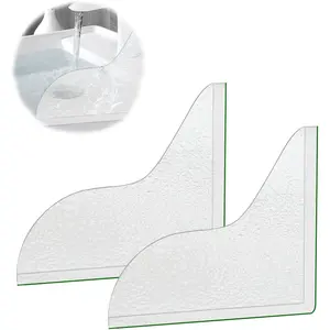2 Pack Shower Corner Water Guard, Self-Adhesive Acrylic Shower Splash Guard for Bathtub Edges, 8.26×7.28 In Waterproof Curtain Barrier, Bathroom Water Blocker for Corner Control