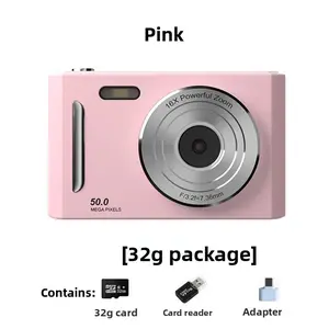 Beginner digital camera designed for children, with front and rear dual cameras, 8X optical zoom, anti-shake, high-definition imaging, lightweight and easy to use, a perfect birthday gift for students