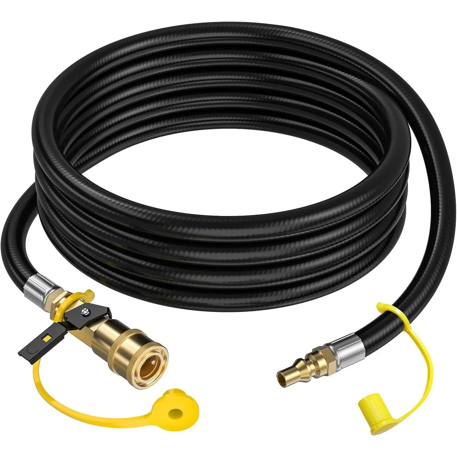 12 FT Quick Connect  Hose for RV to Grill,RV  Quick Connect Hose,Quick Disconnect  Hose Extension with 1/4" Safety Shutoff Valve for Griddles, Stove, Heater, Camper