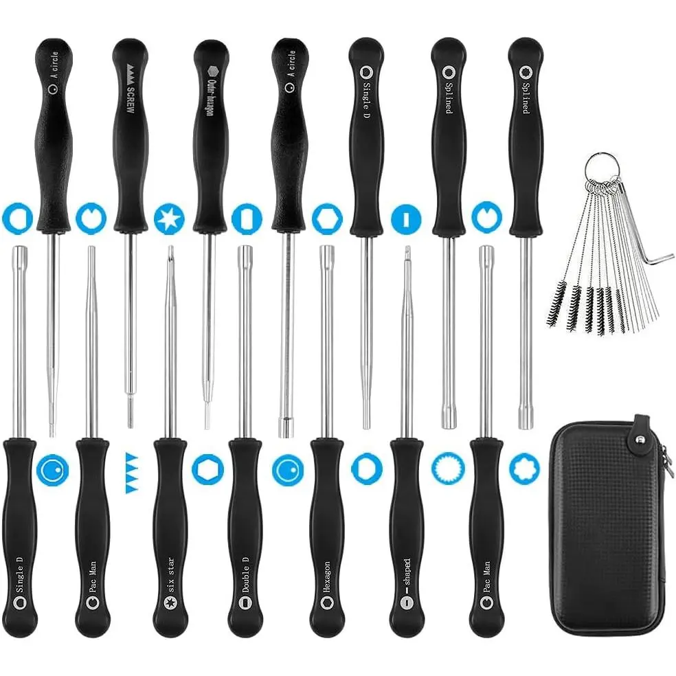 GJANSCarburetor Adjustment Tool for Common 2 Cycle Small Engine Compatible with Husqvarna Sthil Echo Ryobi Poulan Chainsaw Weed Eater with Carburetor Screwdriver & Cleaning Kits, 14 Pcs