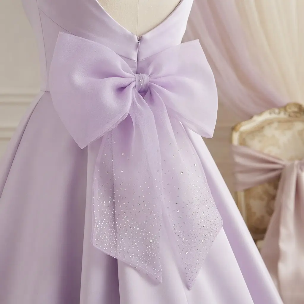 Elegant 29cm Rhinestone Organza Bow Patch, Hand-Stitched Fabric Applique, No Pin Design, Perfect for Formal Wear and Stage Decorations