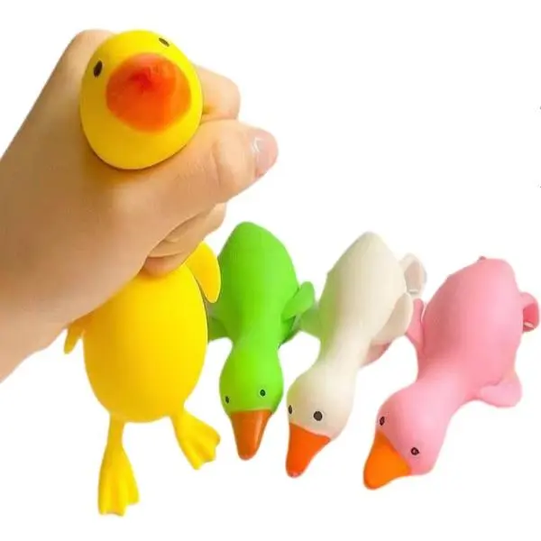 13.5cm Kids Antistress Duck Squeeze Toys Goose Cute Kawaii Animals Vent Toys for Kids Adults Decompression Stretch Toys for Children glitter  Multicolor Rainbow Star Pit