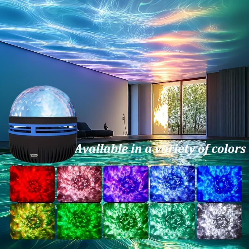 LED Wave Pattern Projector Light, USB Powered Creative LED Night Light with Remote Control, Novelty Lighting for Bedroom, Living Room, Home Decor, Audio
