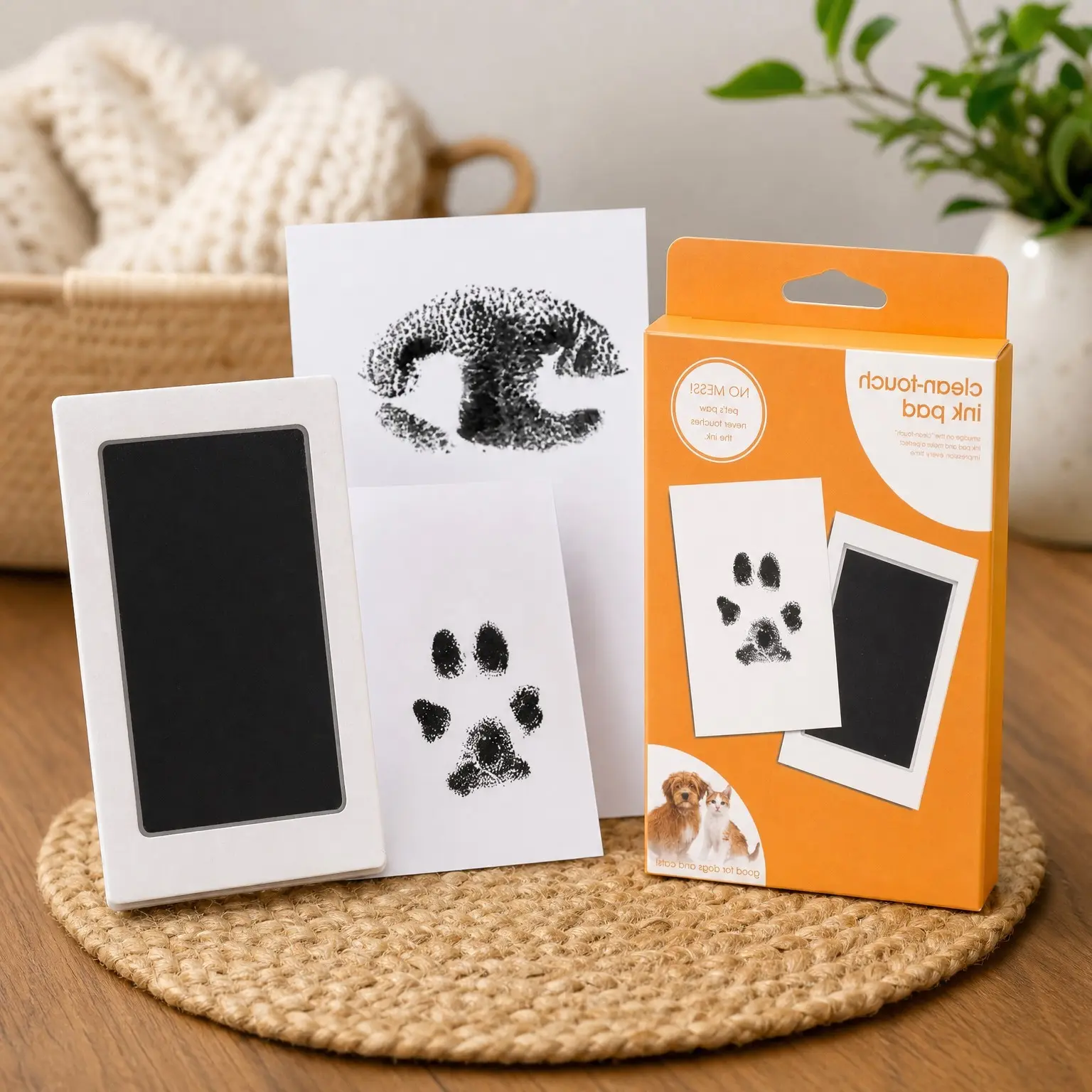Clean Touch Inkless Paw Print Pad Kit for Dogs and Cats, Small/Medium | DIY Pet Owner Keepsake, Paw and Nose Print Impression SetGift