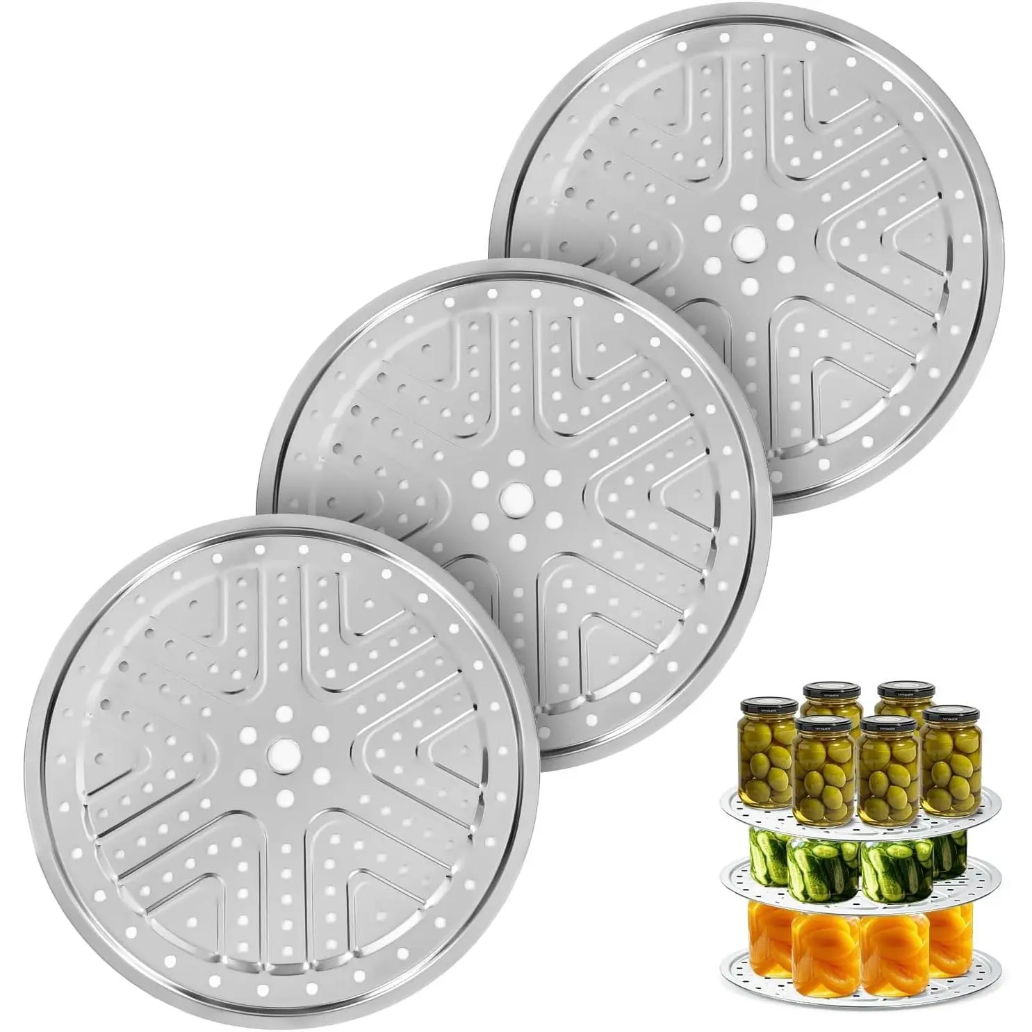 3 Pcs Pressure Canner Racks, 11-inch Pressure Cooker Rack, Stainless Steel Premium Canner Rack for Pressure Canner - Compatible with Presto, All-American and More