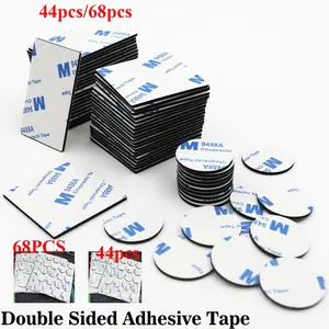 44pcs/68pcs Strong EVA Double-Sided Tape, Heavy Duty Tape, Waterproof Self-Adhesive Foam Pads for Walls, Doors, Glass & Tiles, Powerful Adhesive for Indoor & Outdoor Use