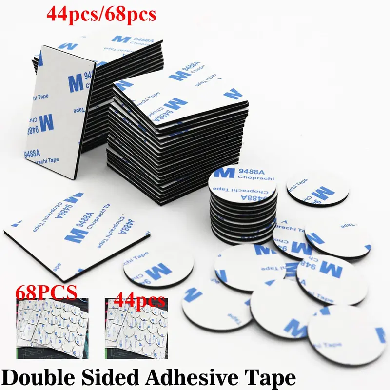 44pcs/68pcs Strong EVA Double-Sided Tape, Heavy Duty Tape, Waterproof Self-Adhesive Foam Pads for Walls, Doors, Glass & Tiles, Powerful Adhesive for Indoor & Outdoor Use