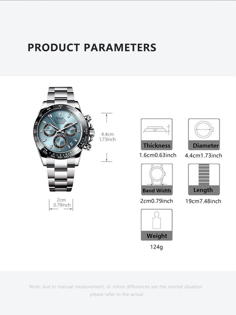 Men's Business Fashion Analog Quartz Watch, Fashion Watch for Party, Daily Clothing Decor, Trendy All-match & Exquisite Watch for Birthday Gift with Box, Business Fashion Watches