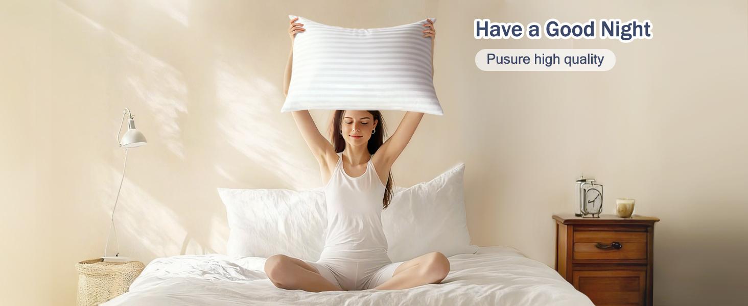 King Size Pillows Set of 4 Bed Pillow for Sleeping King Pillows 4 Pack for Back, Stomach or Side Sleepers Soft and Supportive Washable Pillow for Bedroom