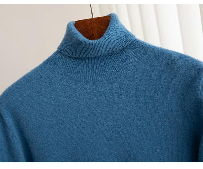 Men's Turtleneck Wool Sweater Men  Autumn and Winter Large Size Loose Knitted Sweater Keep Warm Top Men Jumper