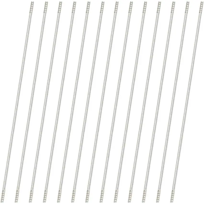 50 count 117 mm Blank Beadable Pen Bars Metal Beaded Bars Stainless Steel Beaded Bar Rods DIY Beadable Pen Extenders Craft Bead Pens Accessories for Extension Repair