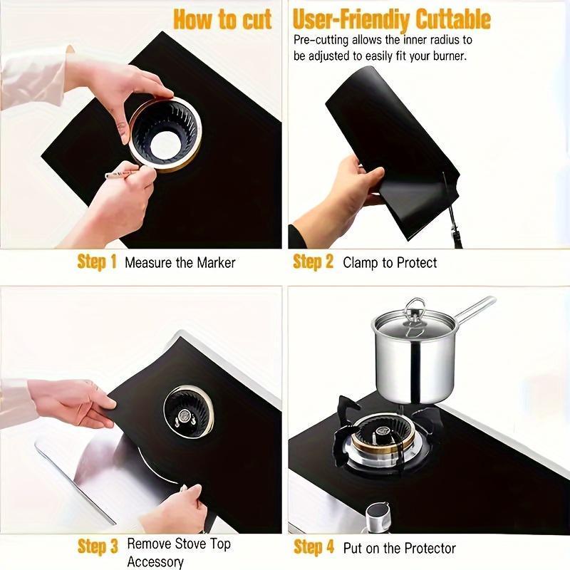 Stove Cover, Stove Protector for Gas Range, Reusable Non-stick Washable Stove Guard, Heat Resistant Protector for Kitchen