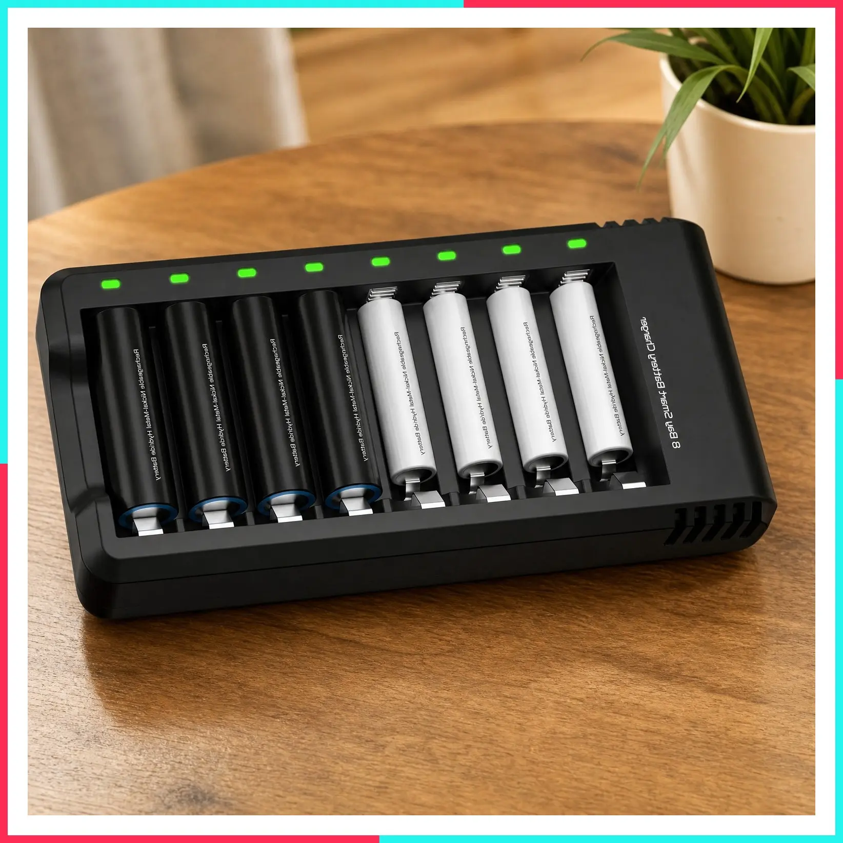 High Capacity NiMH Rechargeable AA and AAA Batteries with Fast Charger - 4 x 2800mAh AA & 4 x 1000mAh AAA