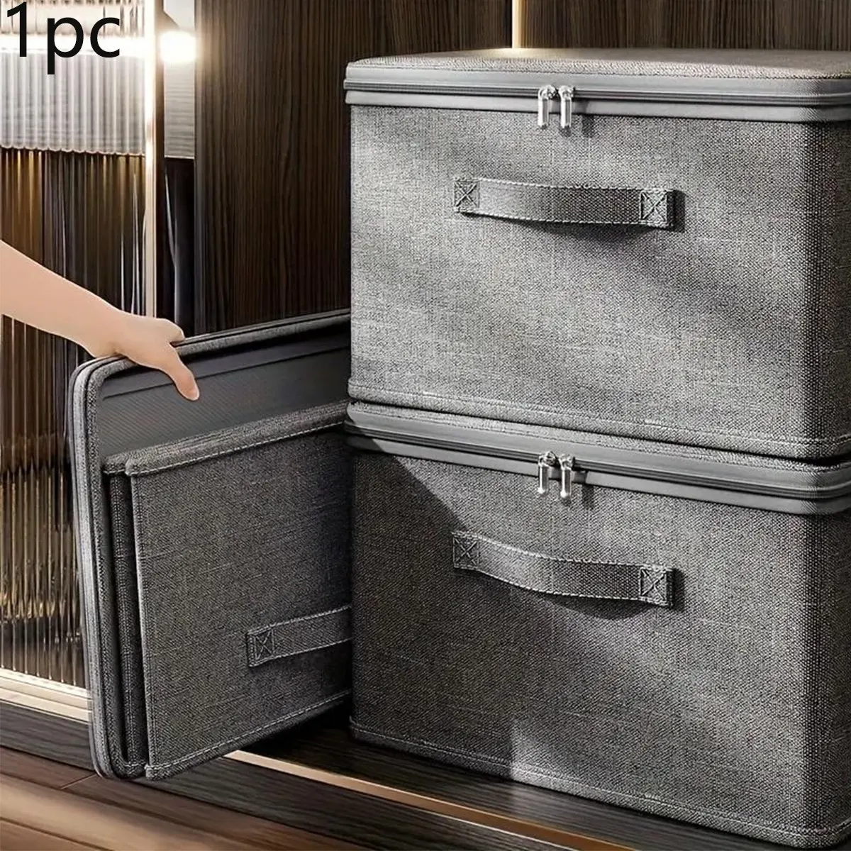 Large Capacity Foldable Storage Box with Lid, Home Closet Folding Storage Box, Clothes and Bedding Organization Box, Space-Saving Design, Collapsible Storage Box, Collapsible Storage Bins