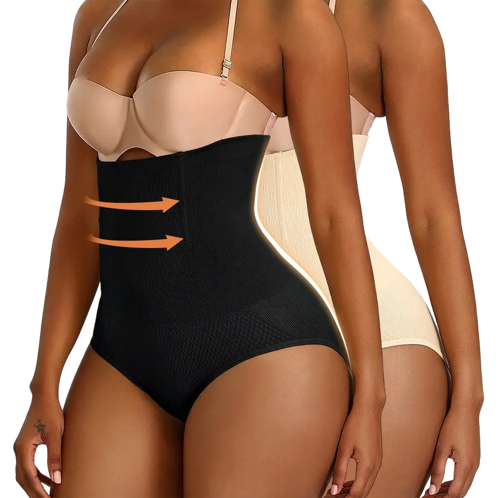 4/2PCS High-Waist Tummy Control Panties for Women - Strong Tummy Compression Flattening Waist-Cinching Shaping Pants - Butt Lifting Underwear Women's Shapewear - Anti-Roll Shaping Leggings Body Shaping Butt Shaping Leggings